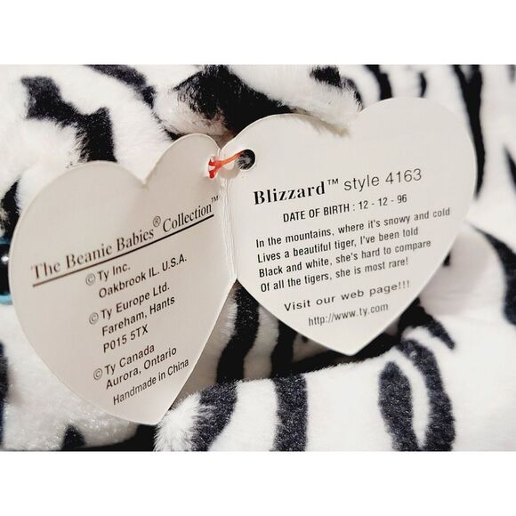 Blizzard White Tiger Lot of 2 Ty Beanie Babies #4163 1996 Retired PVC - Picture 11 of 11